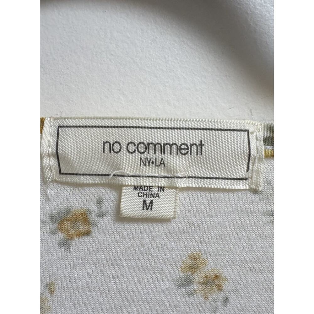 No Comment NYLA Floral Babydoll Peplum Top Womens Medium Long Sleeve Cream - Picture 3 of 5